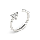 14k White Gold Diamond Arrowhead Open Ring (1/5 cttw)-7