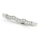 14k White Gold Wave Style Milgrained Diamond Wedding Ring (1/20 cttw)-2