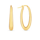 14k Yellow Gold Elongated Oval Hoops-3