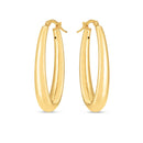 14k Yellow Gold Elongated Oval Hoops-4