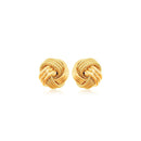 10k Yellow Gold Love Knot with Ridge Texture Earrings-3