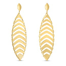 14k Yellow Gold Drop Leaf Earrings-3