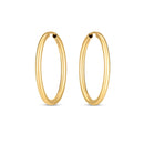 14k Yellow Gold Endless Oval Hoop Earrings(2x25mm)-4