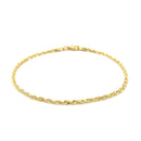2.0mm 10k Yellow Gold Diamond Cut Rope Anklet-6