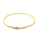 2.0mm 10k Yellow Gold Diamond Cut Rope Anklet-7