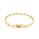 14k Yellow Gold Greek Fret Design Fancy Bracelet-6
