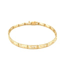 14k Yellow Gold Greek Fret Design Fancy Bracelet-7