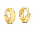 14k Yellow Gold Large Omega C Hoops-4