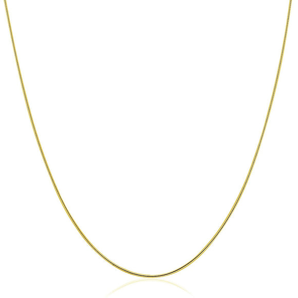 14k Yellow Gold Thin Motif Round Omega Necklace