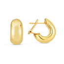 14k Yellow Gold Small Omega C Hoops-3