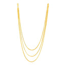14k Yellow Gold Three Strand Herringbone Chain Necklace-5