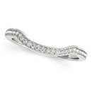 14k White Gold Curvy Style Pave Set Diamond Wedding Band (1/6 cttw)-2