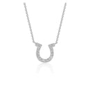 14k White Gold Horseshoe Design Diamond Pendant-5