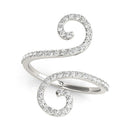 14k White Gold Diamond Open Flourish Style Ring (1/2 cttw)-6