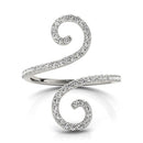 14k White Gold Diamond Open Flourish Style Ring (1/2 cttw)-7