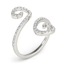14k White Gold Diamond Open Flourish Style Ring (1/2 cttw)-8