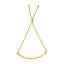 14k Yellow Gold Smooth Curved Bar and Lariat Style Bracelet-4