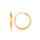 10k Yellow Gold Polished Endless Hoop Earrings (16mm Diameter)-2