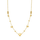 14k Yellow Gold Puff Heart Adjustable Necklace-4
