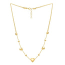 14k Yellow Gold Puff Heart Adjustable Necklace-6