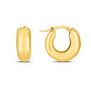 14k Yellow Gold Small Puffy Hoops-3