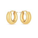 14k Yellow Gold Small Puffy Hoops-4