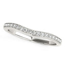 14k White Gold Curved Diamond Wedding Ring (1/4 cttw)-2