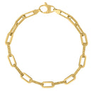 14k Yellow Gold Diamante Paperclip Chain Bracelet (4.00 mm)-4