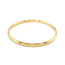 14k Yellow Gold Dome Florentine Design Bangle-4