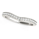 14k White Gold Curved Diamond Wedding Band (1/6 cttw)-2