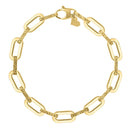 14k Yellow Gold Diamante Paperclip Chain Bracelet (7.00 mm)-4
