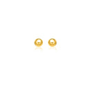 14k Yellow Gold Round Motif Stud Earrings (7.0 mm)-2