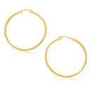 10k Yellow Gold Polished Hoop Earrings (30mm)-2