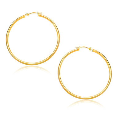 10k Yellow Gold Polished Hoop Earrings (30mm) - 0