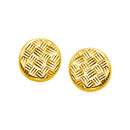 14k Yellow Gold Post Earrings with Textured Circles-2