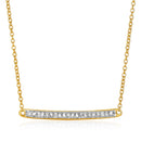 14k Yellow Gold Necklace with Gold and Diamond Bar (1/10 cttw)-4