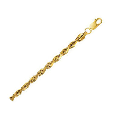 10K Yellow Gold Hollow Diamond Cut Rope Chain (5.00 mm) - 0