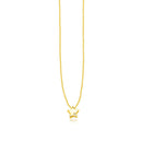 14k Yellow Gold Polished Star Necklace with Diamond-4