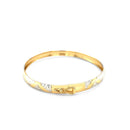 10k Two-Tone Gold Textured Zigzag Style Bangle-6