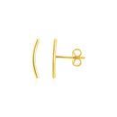 14k Yellow Gold Curve Climber Post Earrings-3