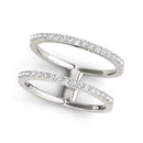 14k White Gold Dual Band Design Ring with Diamonds (1/3 cttw)-5