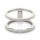 14k White Gold Dual Band Design Ring with Diamonds (1/3 cttw)-6