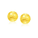 14k Yellow Gold Round Faceted Style Stud Earrings-2