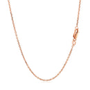 14k Rose Gold Diamond Cut Cable Link Chain 1.3mm-9