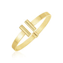 14k Yellow Gold High Polish Bar Cuff Bangle (6mm)-2