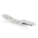 14k White Gold Curved Style Pave Diamond Wedding Ring (1/6 cttw)-2