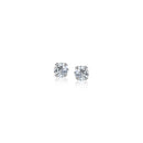 14k White Gold White Cubic Zirconia 2mm Stud Earrings-3