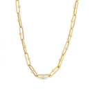14k Yellow Gold High Polish Elongated Paperclip Jax Link Necklace-5