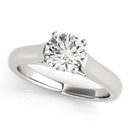 14k White Gold Cathedral Design Solitaire Diamond Engagement Ring (1 cttw)-5