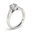 14k White Gold Cathedral Design Solitaire Diamond Engagement Ring (1 cttw)-7
